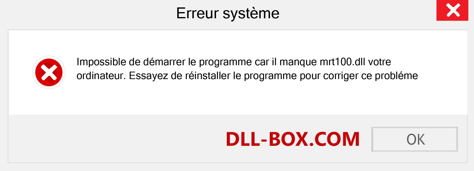 Le fichier mrt100.dll est manquant ?. Télécharger pour Windows 7, 8, 10 - Correction de l'erreur manquante mrt100 dll sur Windows, photos, images