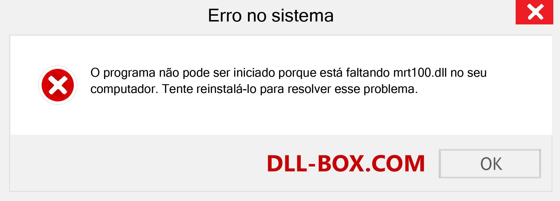 Arquivo mrt100.dll ausente ?. Download para Windows 7, 8, 10 - Correção de erro ausente mrt100 dll no Windows, fotos, imagens