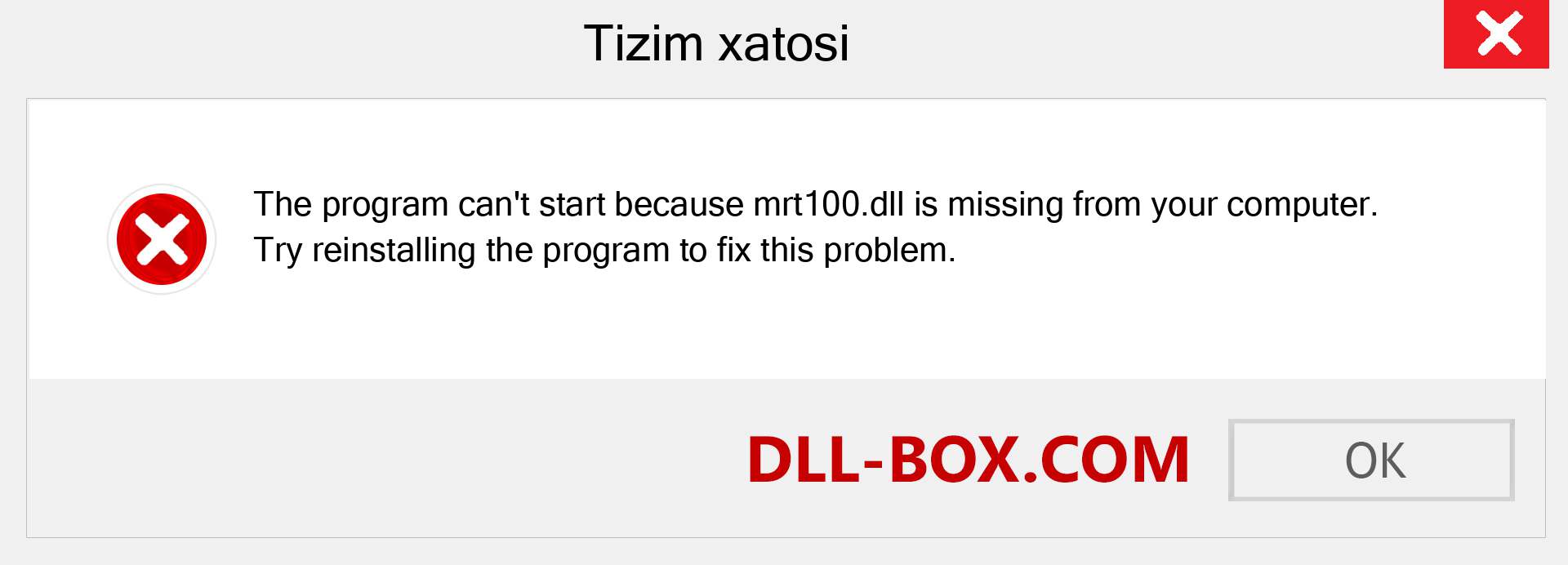 mrt100.dll fayli yo'qolganmi?. Windows 7, 8, 10 uchun yuklab olish - Windowsda mrt100 dll etishmayotgan xatoni tuzating, rasmlar, rasmlar